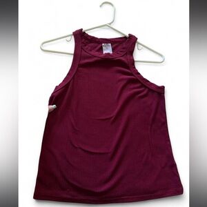 No Boundaries Burgundy Ribbed Tank Top